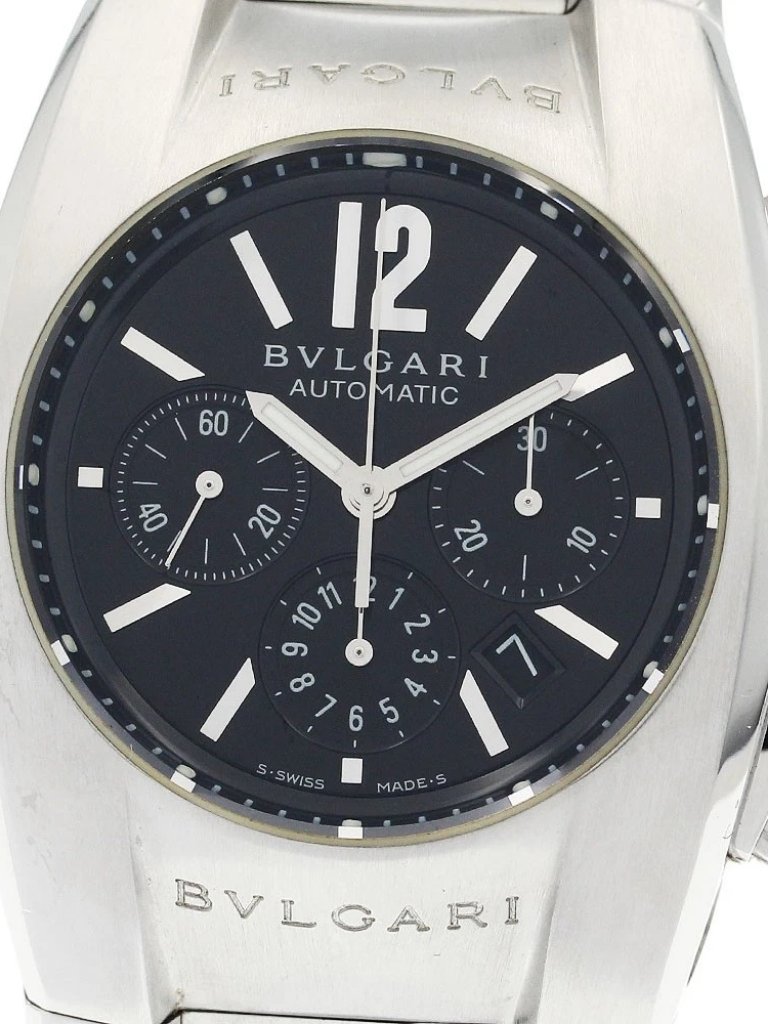 Bvlgari Elgon Eg35sch Chronograph Black Dial Automatic Boys Watch939421